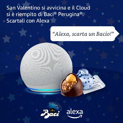 “Alexa, scarta un Bacio!” Questo San Valentino, Alexa legge i cartigli dei Baci® Perugina® per dedicarli alla persona amata